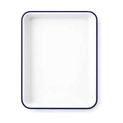 Falcon Enamel 29cm White With Cobalt Blue Baking Tray Falcon Enamel 29cm White With Cobalt Blue Baking Tray