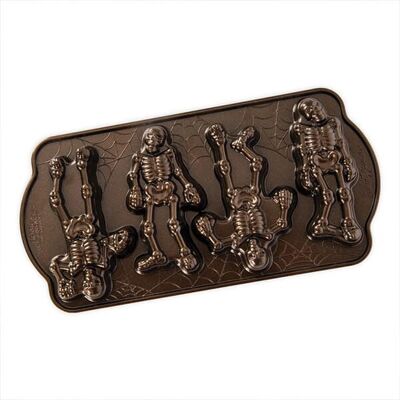 Nordic Ware Spooky Skeleton Cakelet Pan Bronze Nordic Ware Spooky Skeleton Cakelet Pan Bronze