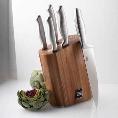 Taylor s Eye Witness Auckland Five Piece Hammered Stainless Steel Knife Block Set Taylor s Eye Witness Auckland Five Piece Hammered Stainless Steel Knife Block Set