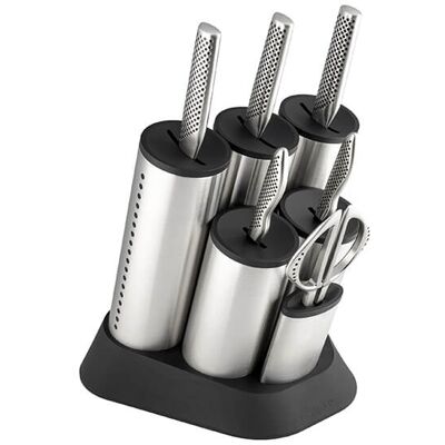 Global Classic Cylinder Engine Knife Block 7 Piece Global Classic Cylinder Engine Knife Block 7 Piece