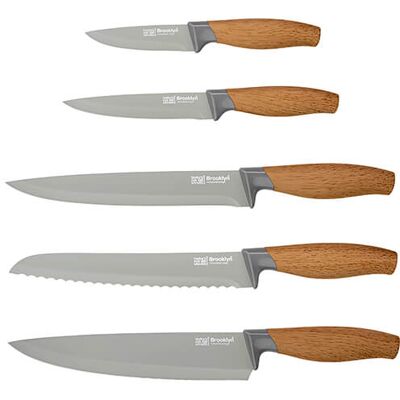 Taylor s Eye Witness Brooklyn Beech 5 Piece Kitchen Knife Set With Knife Sharpener Taylor s Eye Witness Brooklyn Beech 5 Piece Kitchen Knife Set With Knife Sharpener