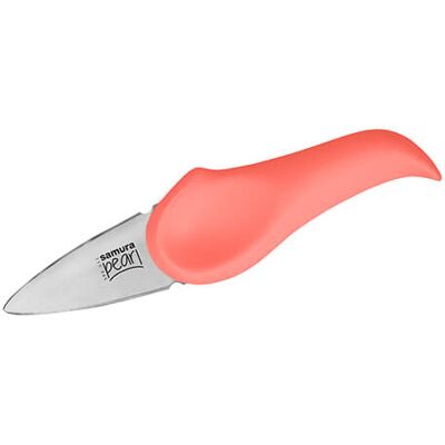 Samura Pearl Oyster Knife - Stainless Steel, Coral Handle Samura Pearl Oyster Knife - Stainless Steel, Coral Handle