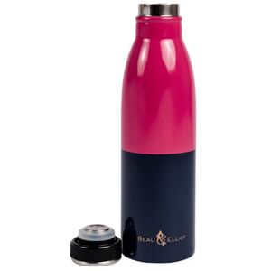 Navigate Beau & Elliot Colour Block 500ml Stainless Steel Drinks Bottle Pink/Navy