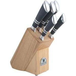 Sabatier Five Piece Knife Set With Ash Wood Storage Block