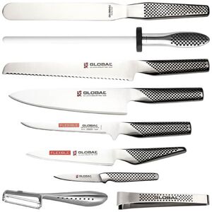 Global GCH-6610 10 Piece Chef's Knife Case Set