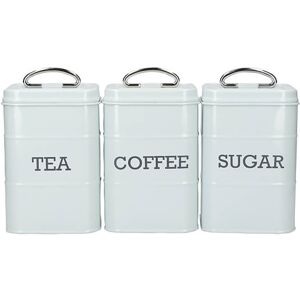 Living Nostalgia Vintage Blue Three Piece Storage Tin Set