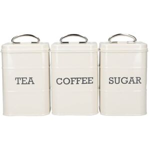 Living Nostalgia Antique Cream Three Piece Storage Tin Set