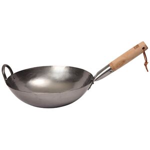 School of Wok by Dexam 30cm Round Bottom Uncoated Carbon Steel Craft Wok School of Wok by Dexam 30cm Round Bottom Uncoated Carbon Steel Craft Wok