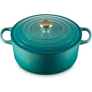 Le Creuset Signature Bleu Riviera Cast Iron 28cm Round Casserole Le Creuset Signature Bleu Riviera Cast Iron 28cm Round Casserole