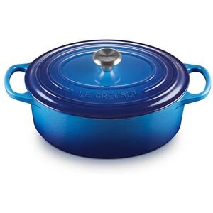Le Creuset Signature Azure Cast Iron 27cm Oval Casserole Le Creuset Signature Azure Cast Iron 27cm Oval Casserole