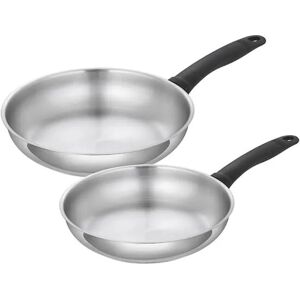 Kuhn Rikon Classic Induction 24 & 28cm Uncoated Frying Pan Set Kuhn Rikon Classic Induction 24 & 28cm Uncoated Frying Pan Set