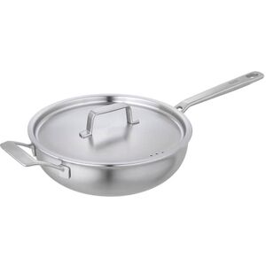 Kuhn Rikon Culinary Fiveply 24cm Uncoated Chef's Pan With Lid Kuhn Rikon Culinary Fiveply 24cm Uncoated Chef's Pan With Lid