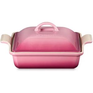 Le Creuset Rose Quartz Stoneware 23cm Heritage Square Dish with Lid Le Creuset Rose Quartz Stoneware 23cm Heritage Square Dish with Lid