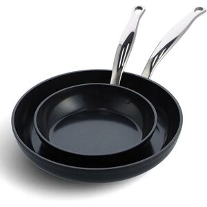 GreenPan Barcelona Pro Aluminium Non-Stick 20cm & 28cm Frying Pan Set with Pan Protector Sheet GreenPan Barcelona Pro Aluminium Non-Stick 20cm & 28cm Frying Pan Set with Pan Protector Sheet