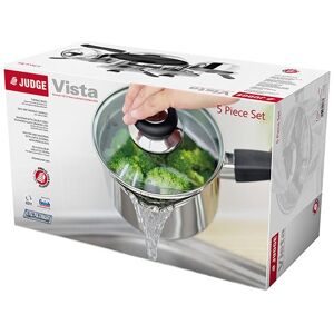 Judge Vista 5 Piece Draining Saucepan Set Judge Vista 5 Piece Draining Saucepan Set