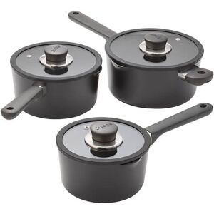 Judge Vista Ceramic 3 Piece Draining Saucepan Set - Cookware for Induction & Oven Judge Vista Ceramic 3 Piece Draining Saucepan Set - Cookware for Induction & Oven