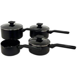 Stoven Noir 4 Piece Saucepan Set with Milk Pan Stoven Noir 4 Piece Saucepan Set with Milk Pan