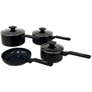 Stoven Noir 4 Piece Saucepan Set with 20cm Frying Pan Stoven Noir 4 Piece Saucepan Set with 20cm Frying Pan