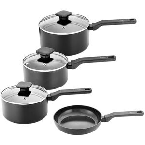 Stoven Noir 4 Piece Saucepan Set with 20cm Frying Pan Stoven Noir 4 Piece Saucepan Set with 20cm Frying Pan