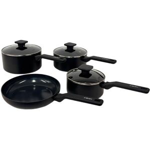 Stoven Noir 4 Piece Saucepan Set with 24cm Frying Pan Stoven Noir 4 Piece Saucepan Set with 24cm Frying Pan
