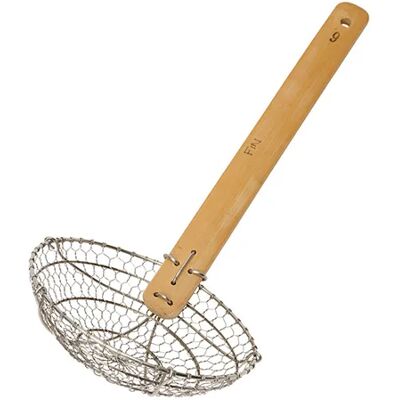 School Of Wok 38cm Metal Wok Strainer with Bamboo Handle School Of Wok 38cm Metal Wok Strainer with Bamboo Handle