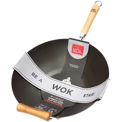 School of Wok 16/40.5cm Carbon Steel Pre-Seasoned Wok School of Wok 16/40.5cm Carbon Steel Pre-Seasoned Wok