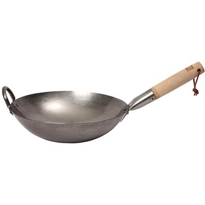 School of Wok by Dexam 30cm Uncoated Carbon Steel Craft Wok School of Wok by Dexam 30cm Uncoated Carbon Steel Craft Wok