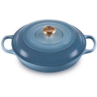 Le Creuset Signature Chambray Cast Iron 30cm Shallow Casserole Le Creuset Signature Chambray Cast Iron 30cm Shallow Casserole