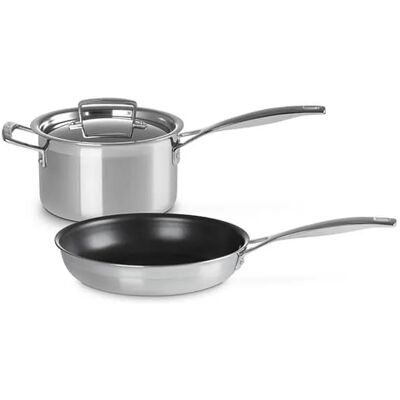 Le Creuset Classic 3-ply Stainless Steel 2-Piece Frying Pan and Saucepan Set Le Creuset Classic 3-ply Stainless Steel 2-Piece Frying Pan and Saucepan Set