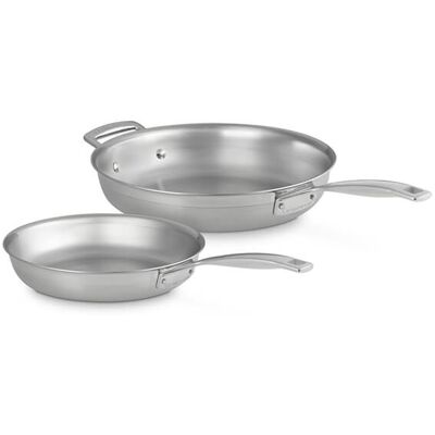 Le Creuset Classic 3-ply Stainless Steel 2-Piece Uncoated Frying Pan Set Le Creuset Classic 3-ply Stainless Steel 2-Piece Uncoated Frying Pan Set