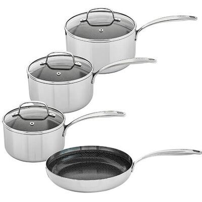 Stoven Hextra 4 Piece Saucepan Set with 28cm Frying Pan Stoven Hextra 4 Piece Saucepan Set with 28cm Frying Pan