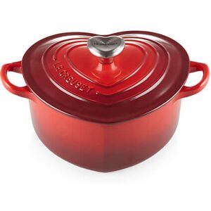 Le Creuset Cerise Cast Iron 20cm Heart Casserole with Heart Knob