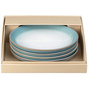 Denby Azure Haze 4 Piece Medium Coupe Plate Set