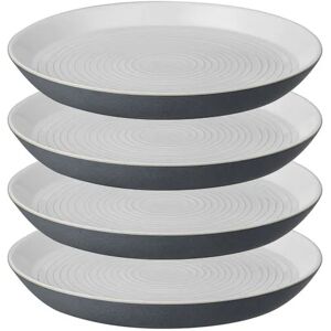 Denby Impression Charcoal 4 Piece Spiral Dinner Plate Set