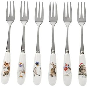 Wrendale Designs Set Of 6 Festive Animal Christmas Pastry Forks