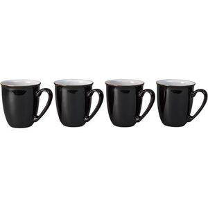Denby Elements Black Set Of 4 Coffee Beaker Mugs Denby Elements Black Set Of 4 Coffee Beaker Mugs