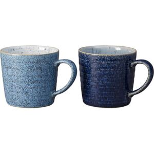 Denby Blue Ridged Mug Set - 400ml 2-pack - Stoneware Denby Blue Ridged Mug Set - 400ml 2-pack - Stoneware