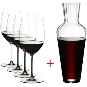 Riedel Veritas Cabernet Merlot Mosel Decanter & Set Of 4 Glasses Riedel Veritas Cabernet Merlot Mosel Decanter & Set Of 4 Glasses
