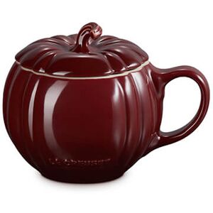 Le Creuset Garnet Stoneware 400ml Pumpkin Mug with Lid Le Creuset Garnet Stoneware 400ml Pumpkin Mug with Lid