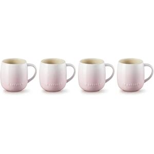 Le Creuset Shell Pink Stoneware Set of 4 380ml U Mugs Le Creuset Shell Pink Stoneware Set of 4 380ml U Mugs