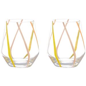 Anton Studio Designs Rio Citrus Set of 2 Double Old Fashioned Glass Tumblers Anton Studio Designs Rio Citrus Set of 2 Double Old Fashioned Glass Tumblers