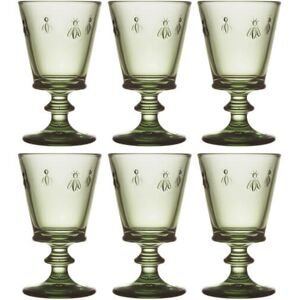 La Rochere Bee Stemmed Wine Glass Olive Green 270ml Set of 6 La Rochere Bee Stemmed Wine Glass Olive Green 270ml Set of 6
