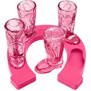 Bar Bespoke Final Touch Set of 4 Pink Wild West Horseshoe Boot Shots Bar Bespoke Final Touch Set of 4 Pink Wild West Horseshoe Boot Shots