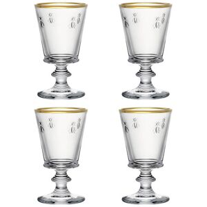 La Rochere Bee Stemmed Wine Glass Gold Rimmed 240ml Set Of 4 La Rochere Bee Stemmed Wine Glass Gold Rimmed 240ml Set Of 4