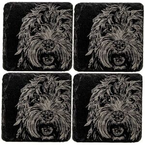 Selbrae House Just Slate Company Set of 4 Cockapoo Slate Coasters Selbrae House Just Slate Company Set of 4 Cockapoo Slate Coasters