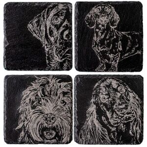 Selbrae House Just Slate Company Set of 4 Mixed Dog Slate Coasters Selbrae House Just Slate Company Set of 4 Mixed Dog Slate Coasters