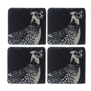 Selbrae House Just Slate Company Set of 4 Pheasant Slate Coasters Selbrae House Just Slate Company Set of 4 Pheasant Slate Coasters