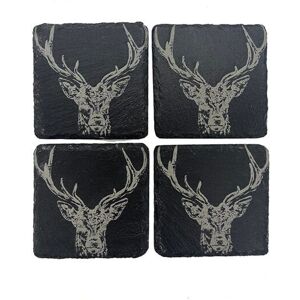 Selbrae House 4 Slate Coasters - Stag Prince - Unisex Selbrae House 4 Slate Coasters - Stag Prince - Unisex