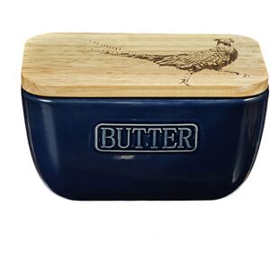 Selbrae House Just Slate Company Pheasant Blue Butter Dish Selbrae House Just Slate Company Pheasant Blue Butter Dish
