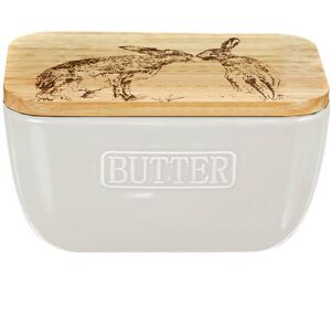 Selbrae House Just Slate Company Kissing Hares White Butter Dish Selbrae House Just Slate Company Kissing Hares White Butter Dish